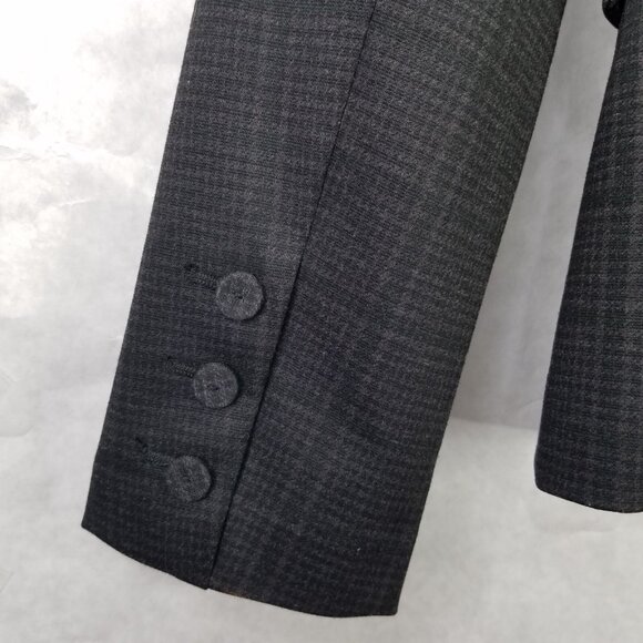 Amanda + Chelsea Blazer Women's S Plaid Stretch Knit Notch Collar Covered Button - Picture 9 of 16